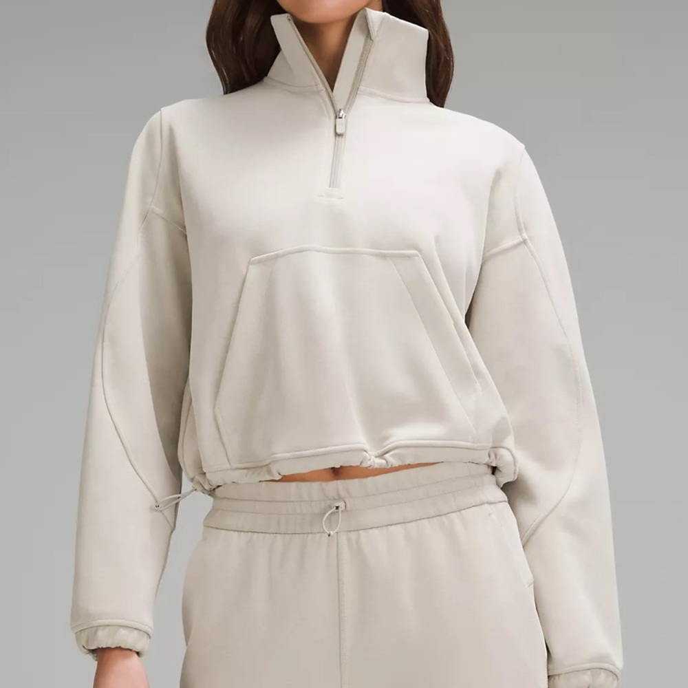 Brushed soft stream ribbed half zip